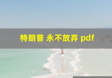 特朗普 永不放弃 pdf